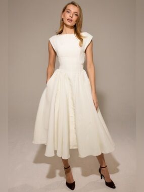 House of CB Cream Midi Dress